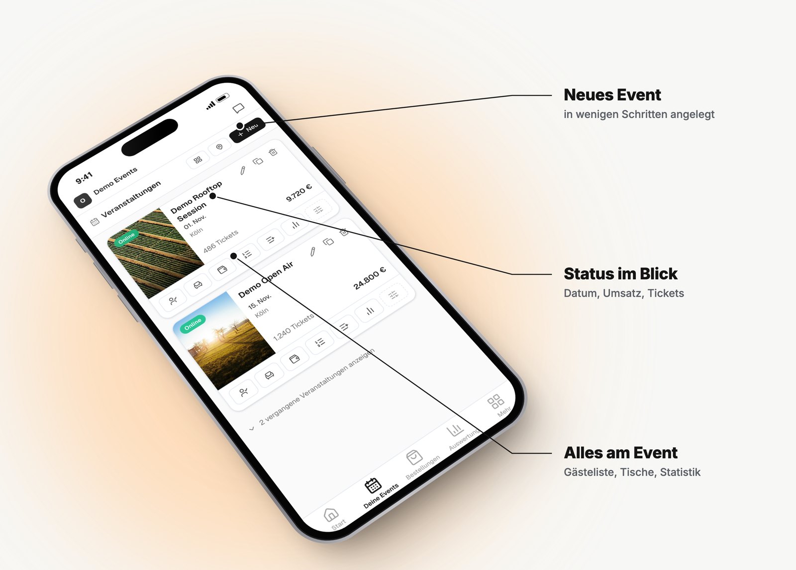 Event anlegen, Tickets verkaufen