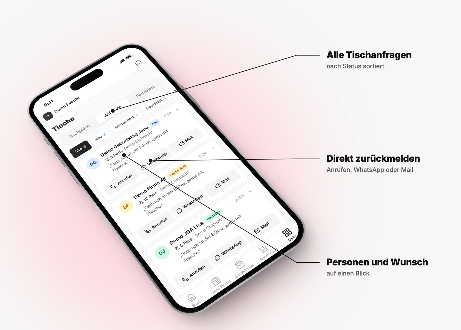 Tischbuchungen ohne Chaos